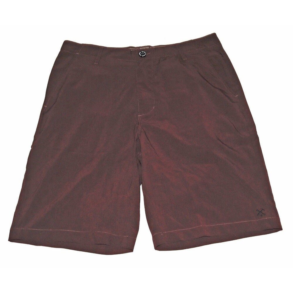 DIXXON Form and Function Men's Brown Chino Stretch Flat Front Shorts 32